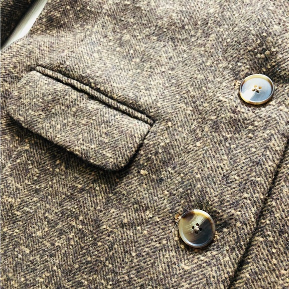 Old Navy Tweed Wool Blend Blazer Jacket in Brown Size M Tall - Picture 7 of 11